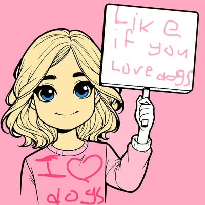 realistic girl holding up a sign