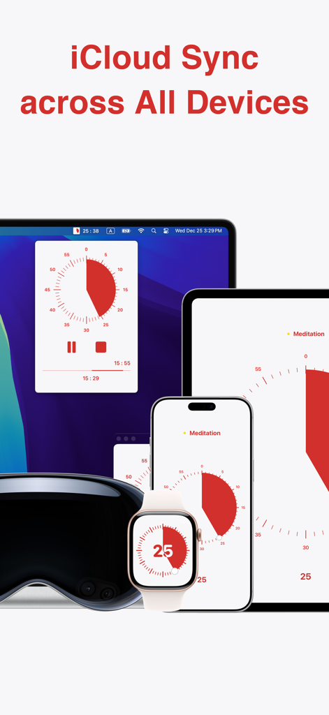 Ultimate Focus - Visual Timer - Ultimate Focus visueller Timer App synchronisiert über iCloud auf Mac, iPad, iPhone und Apple Watch