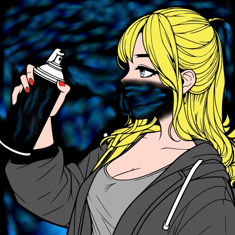 a realistic girl spray, painting