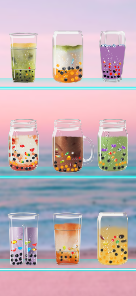 Boba Tea DIY: Tasty Recipe - Colorful DIY boba tea drink variations with pearls and toppings