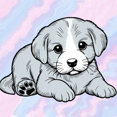 a cute realistic puppy