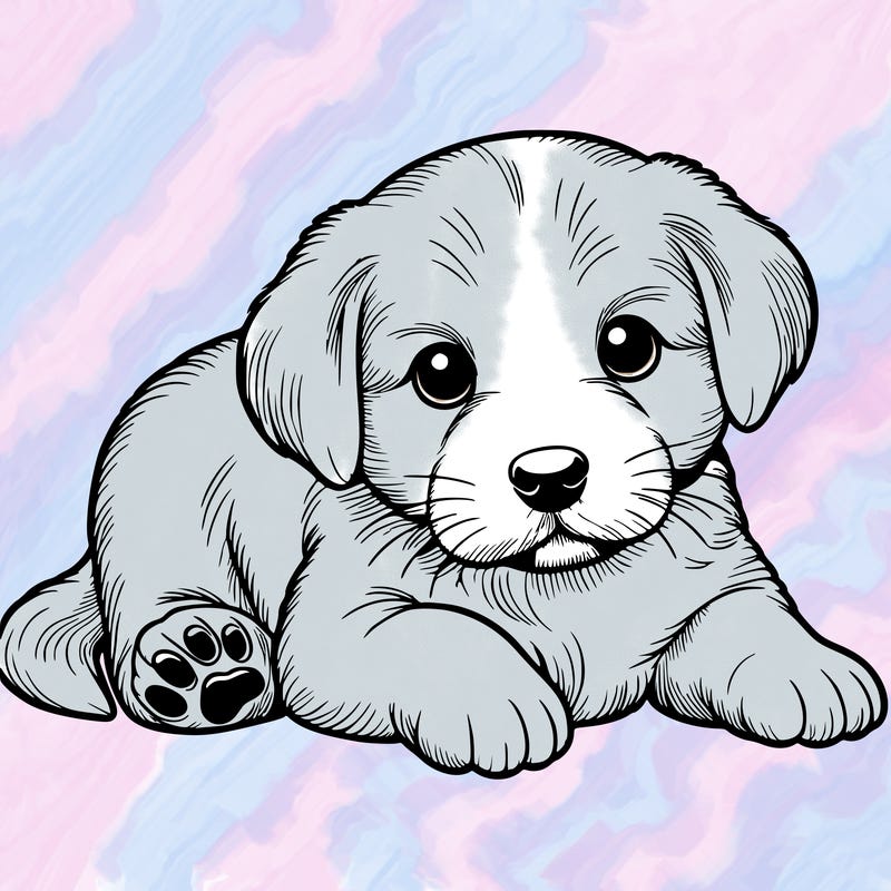 a cute realistic puppy