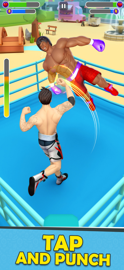 Gym Clicker Hero: Idle Muscles - 筋肉質のジムヒーローがボクシングの試合で強力なパンチを繰り出す