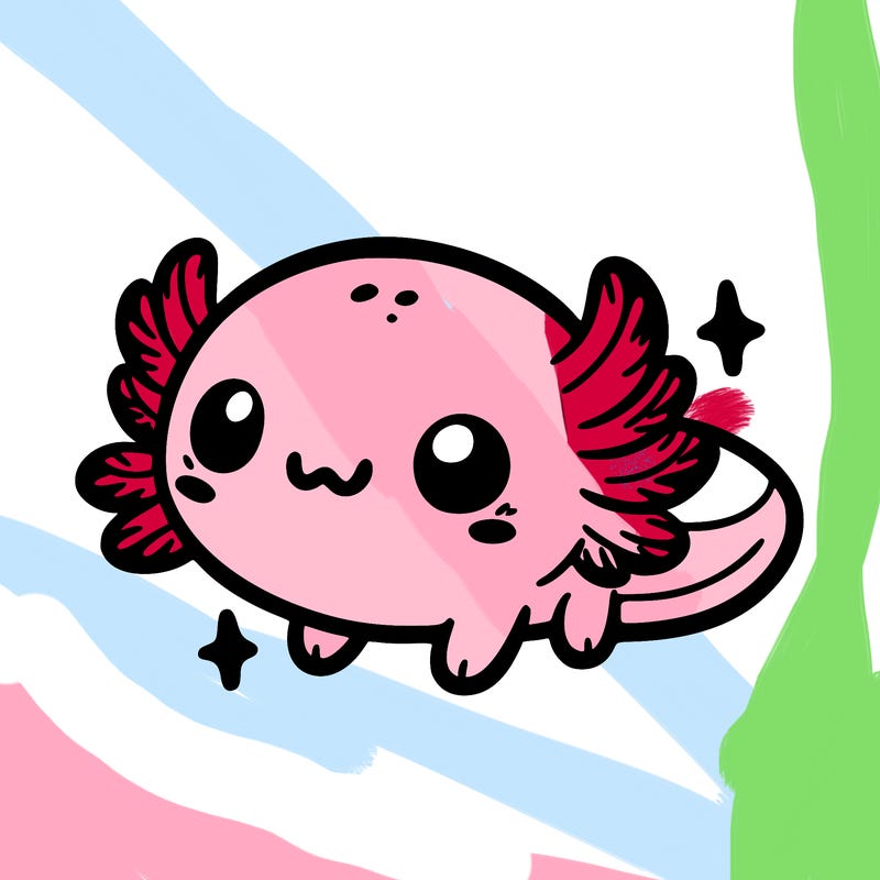 cute easy baby axolotl