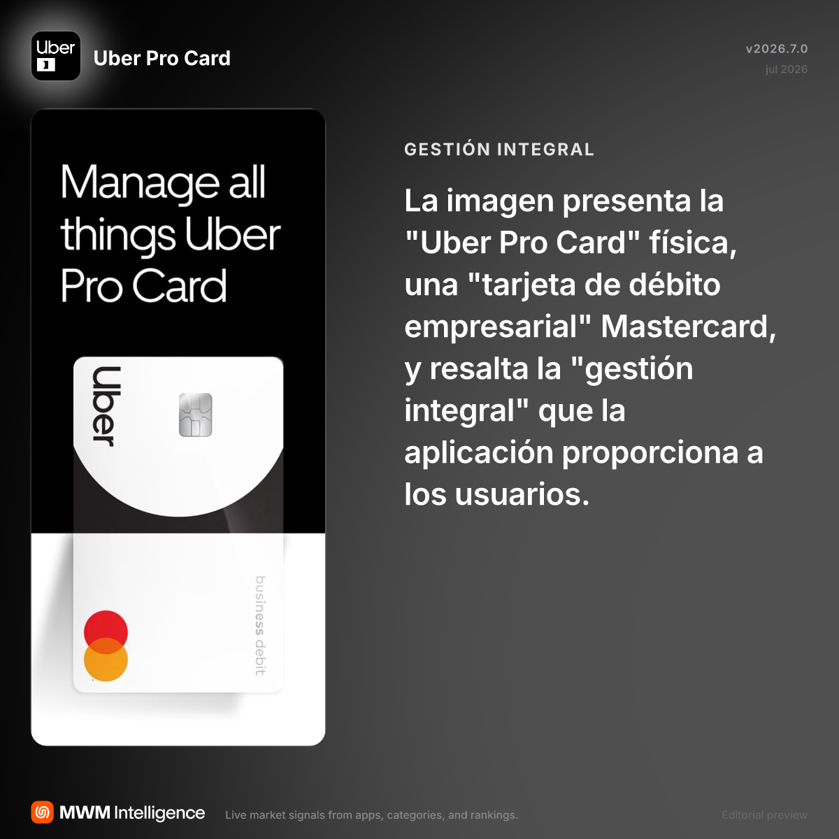 Uber Pro Card - App de Finanzas | MWM