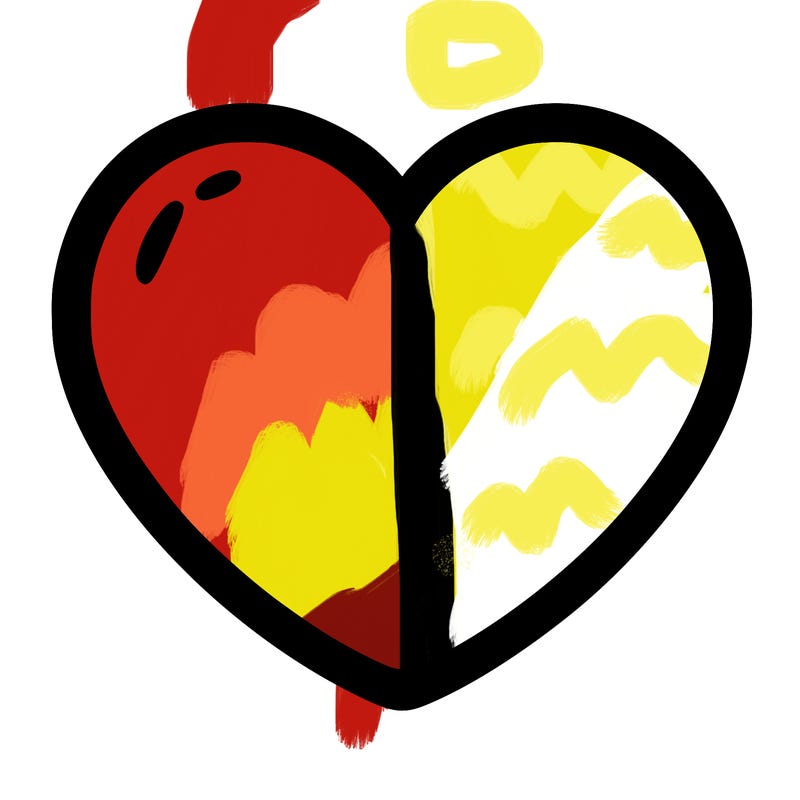 a blank heart