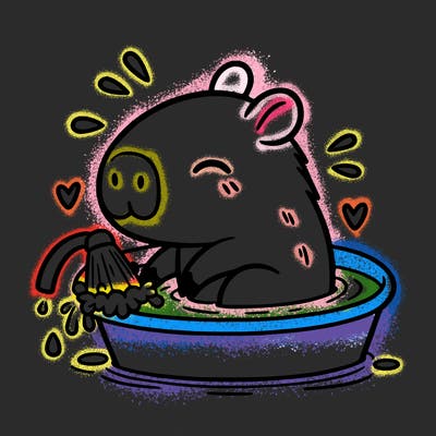 capybara taking a bath