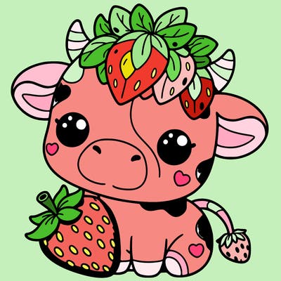 cute strawberry cow