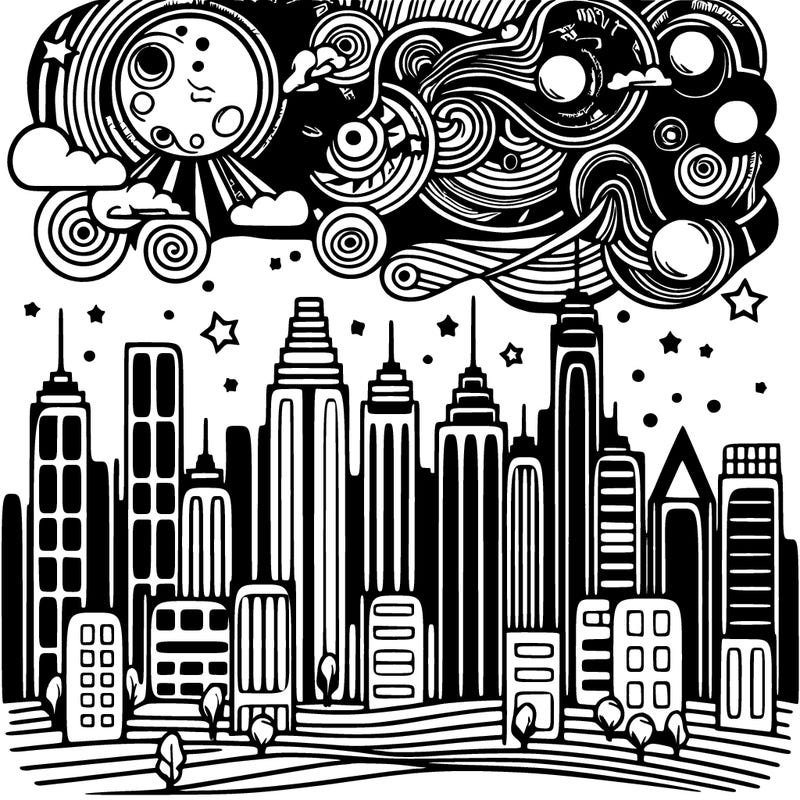 city trippy landscapes