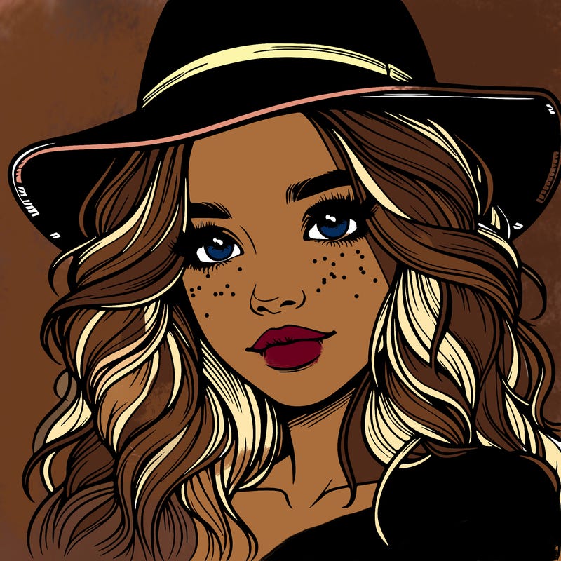 realistic girl with hat