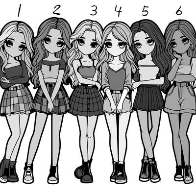 a group of girls realistic