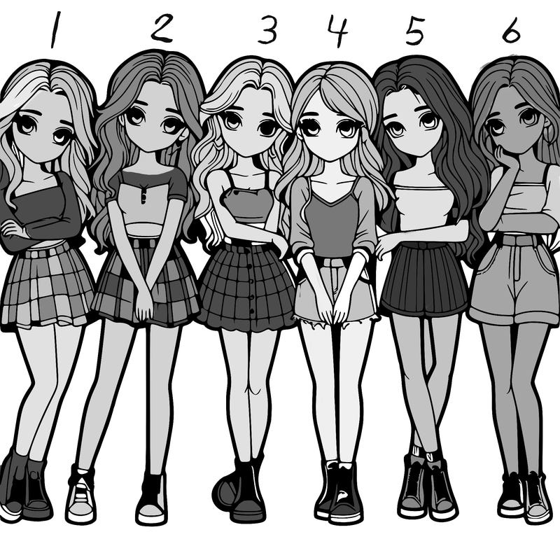 a group of girls realistic