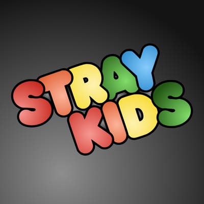 bubble letters saying stray kids