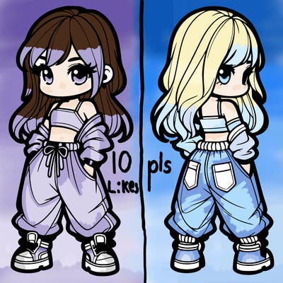 girl in crop top and baggy pants