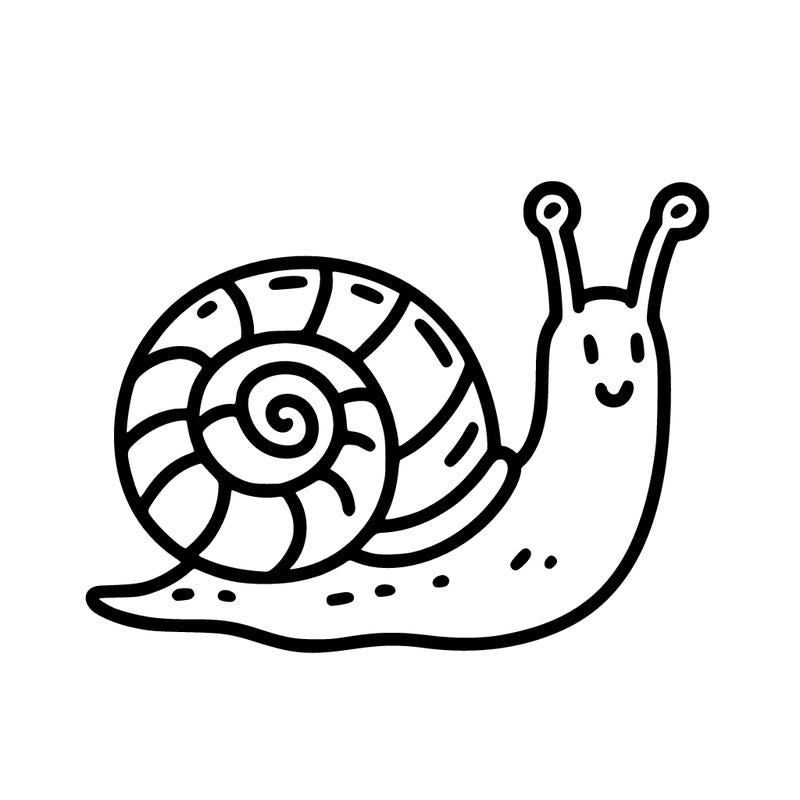 snail, thin line