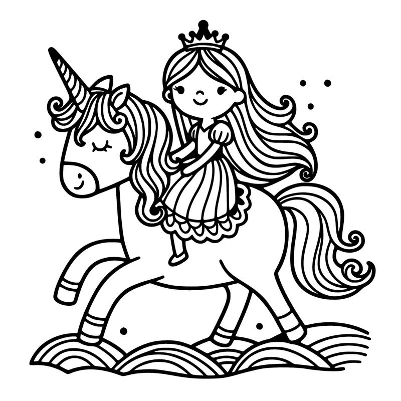 princess riding a unicorn