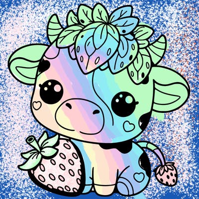 cute strawberry cow