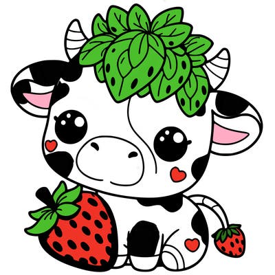 cute strawberry cow
