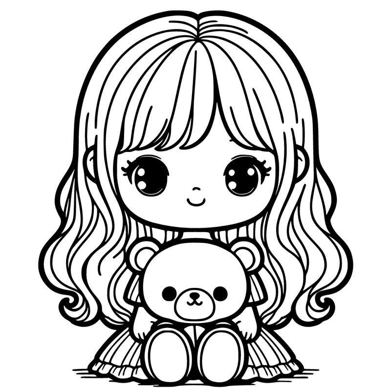 cute girl with teddy bear