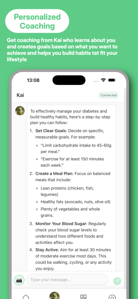 Livio Health - Livio Health app screenshot featuring personalized coaching with AI assistant Kai.