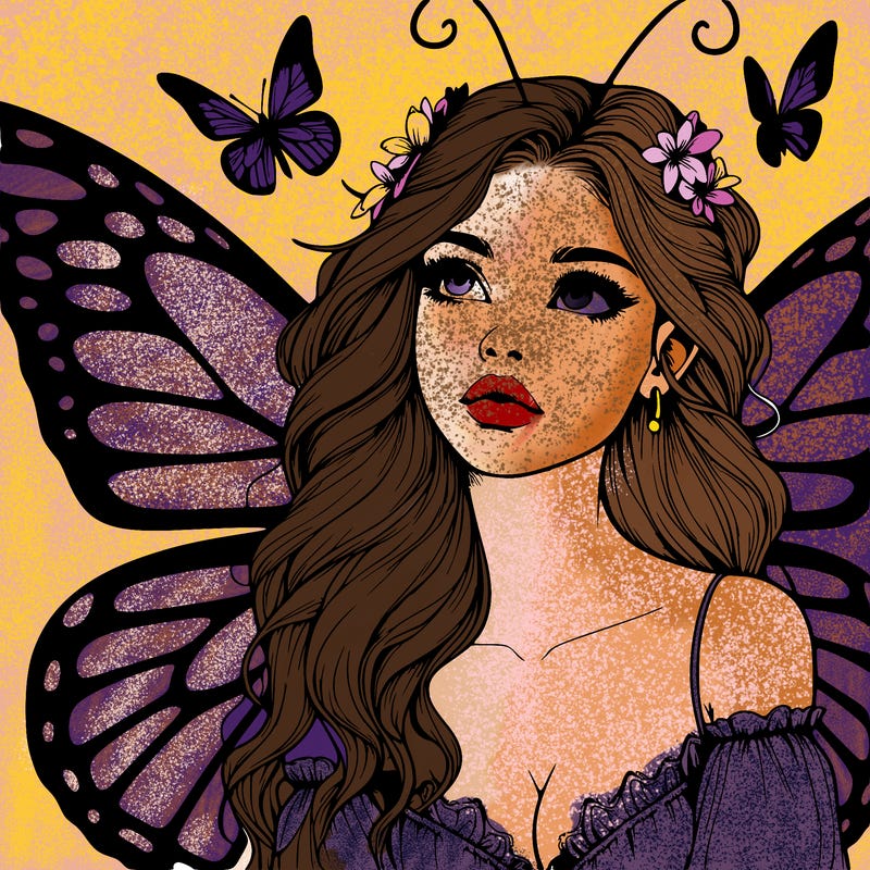 butterfly fairy realistic girl