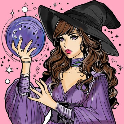 realistic women sorcerer using magic