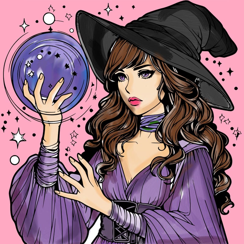 realistic women sorcerer using magic