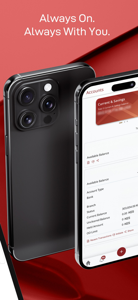 Equity Online for Business - Equity Online for Business app displaying account balances and details on an iPhone screen