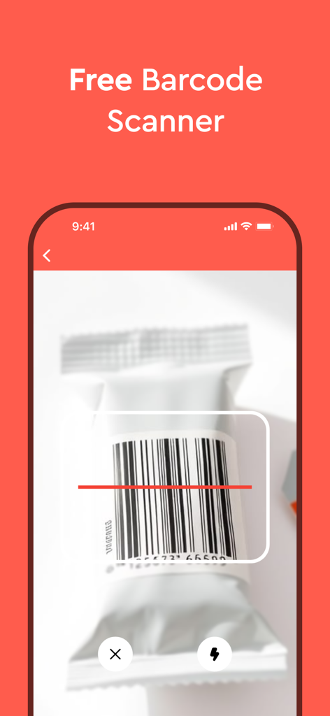 Free barcode scanner feature in the Macros app for easy food logging