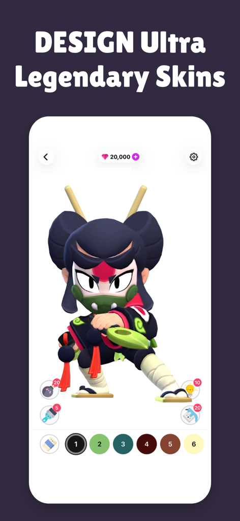 PixBrawl for Brawl Stars - Interface of PixBrawl app showing an ultra legendary skin being colored by number
