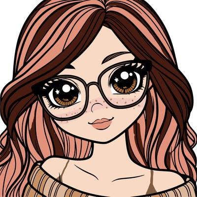 girl with beautiful eyes, hair, and glasses