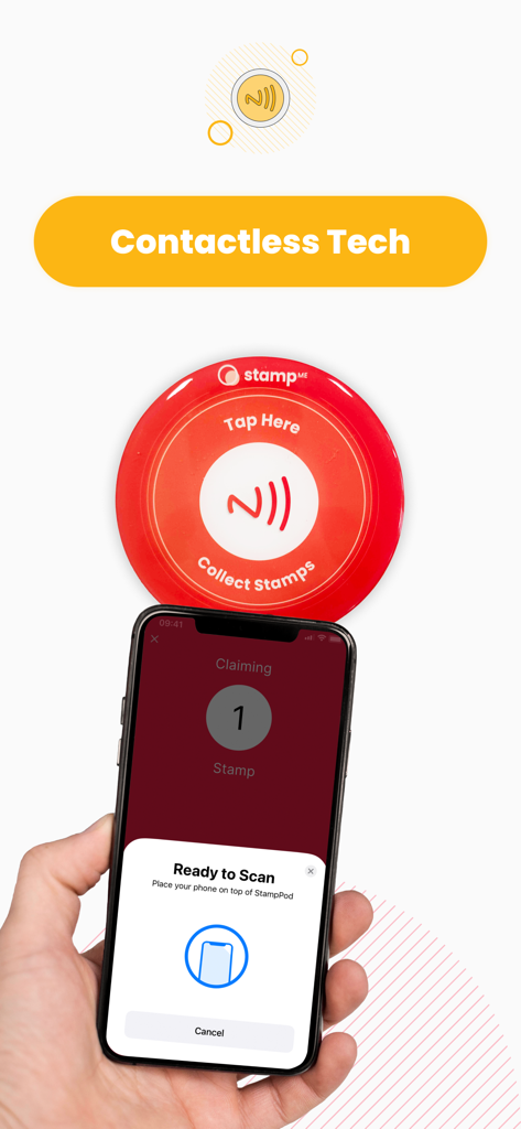 Stamp Me - A smartphone using contactless technology to collect digital loyalty stamps from a StampPod device