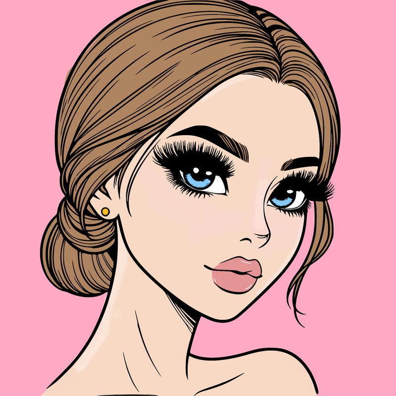 realistic girl with lashes