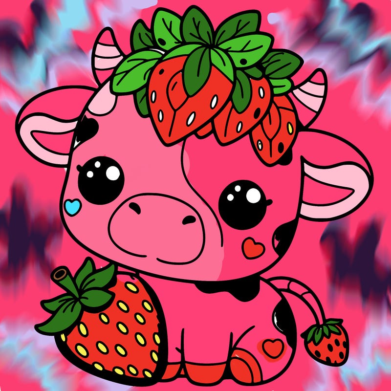 cute strawberry cow