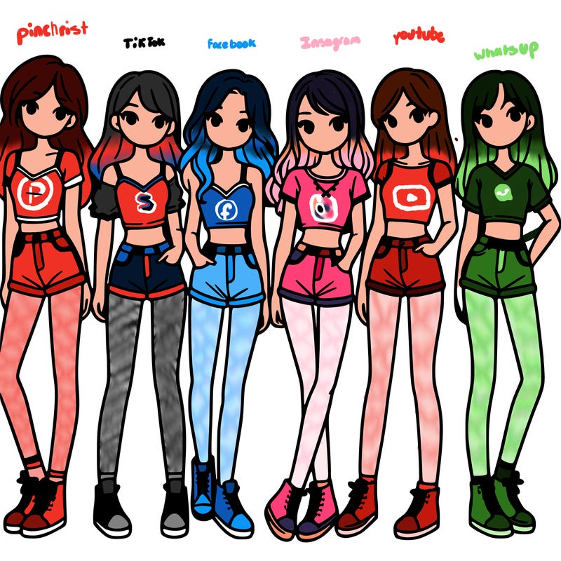 a group of girls wearing crop tops and shorts