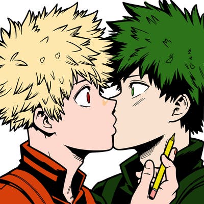 bakudeku kiss realistic
