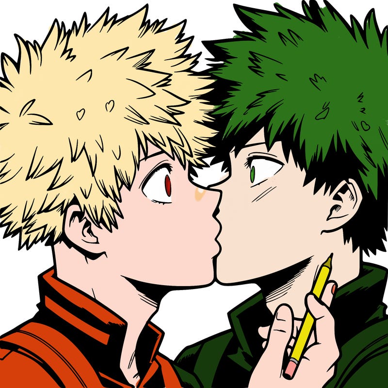 bakudeku kiss realistic
