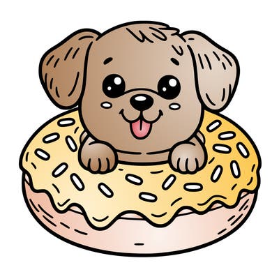 dog in a donut
