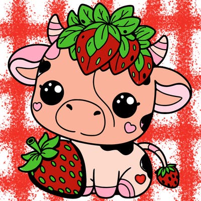 cute strawberry cow