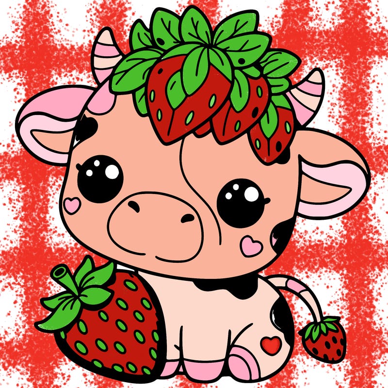 cute strawberry cow