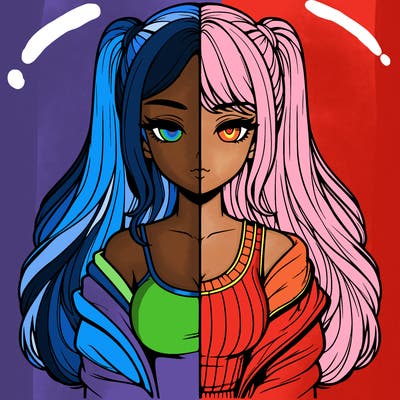 realistic girl split