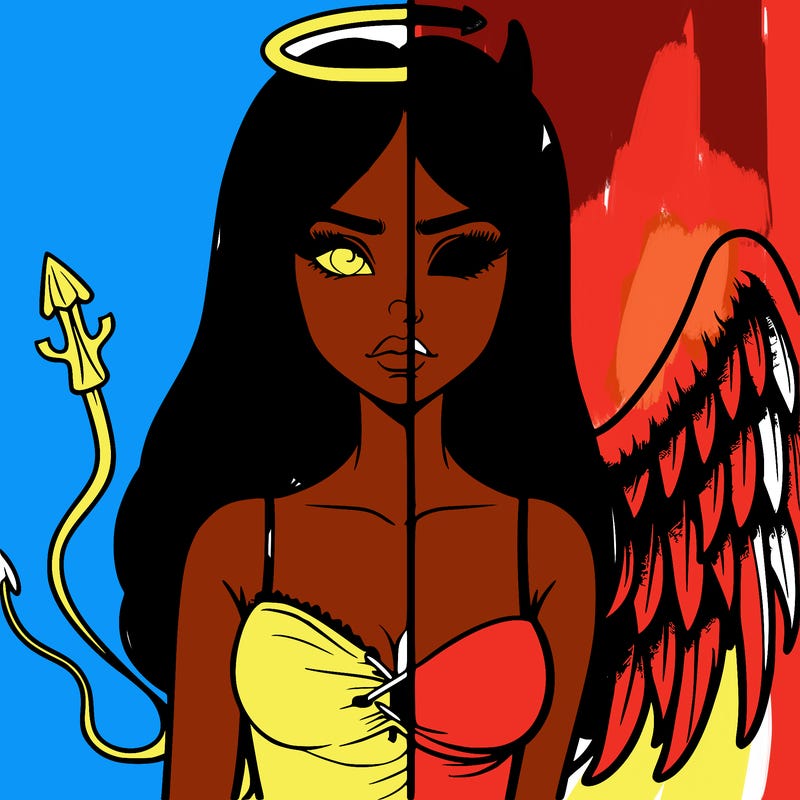 devil vs angel realistic girl