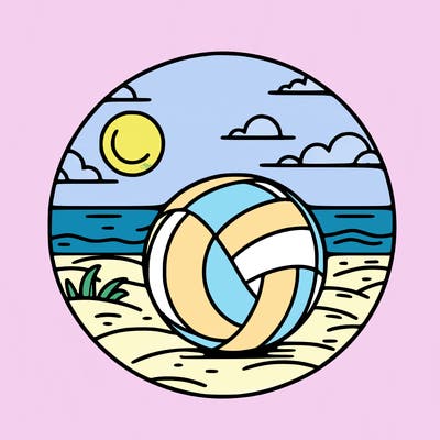 volleyball on a beach