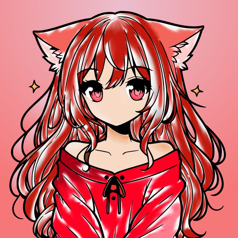 cute anime girl with cat ears