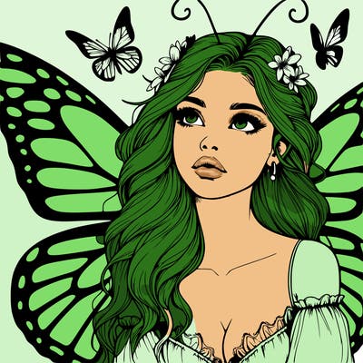 butterfly fairy realistic girl