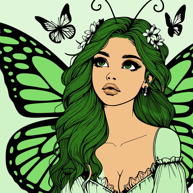 butterfly fairy realistic girl