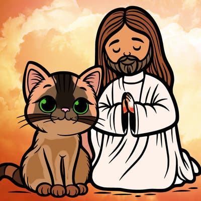 cat and jesus