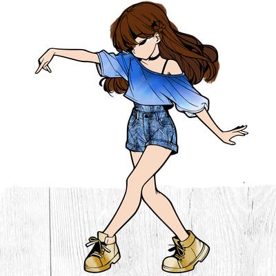 realistic girl danceing