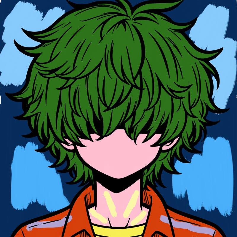 manga boy fluffy hair covering his eyes