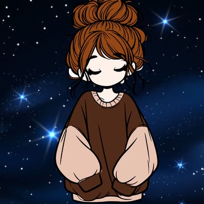 girl with baggy sweatshirt and messy bun